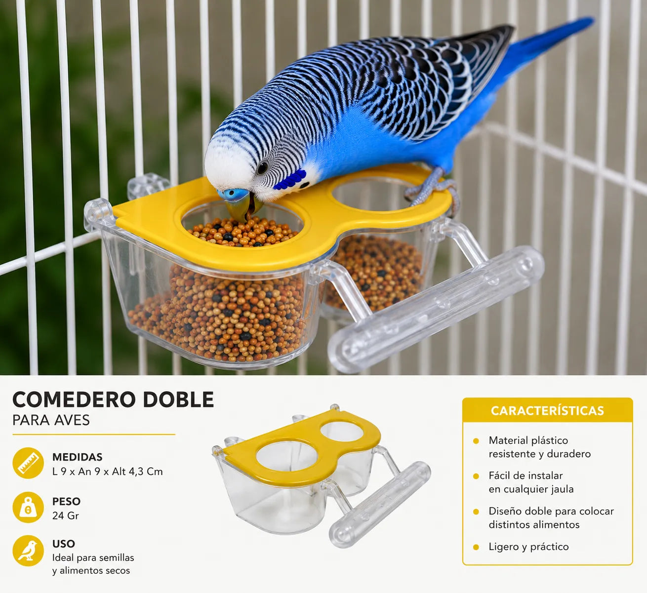 COMEDERO DOBLE CRISTAL X12UND