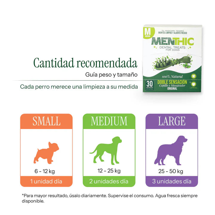 MENTHIC CAJA DISPENSADORA SACHET - TALLA  M - 30 Unid