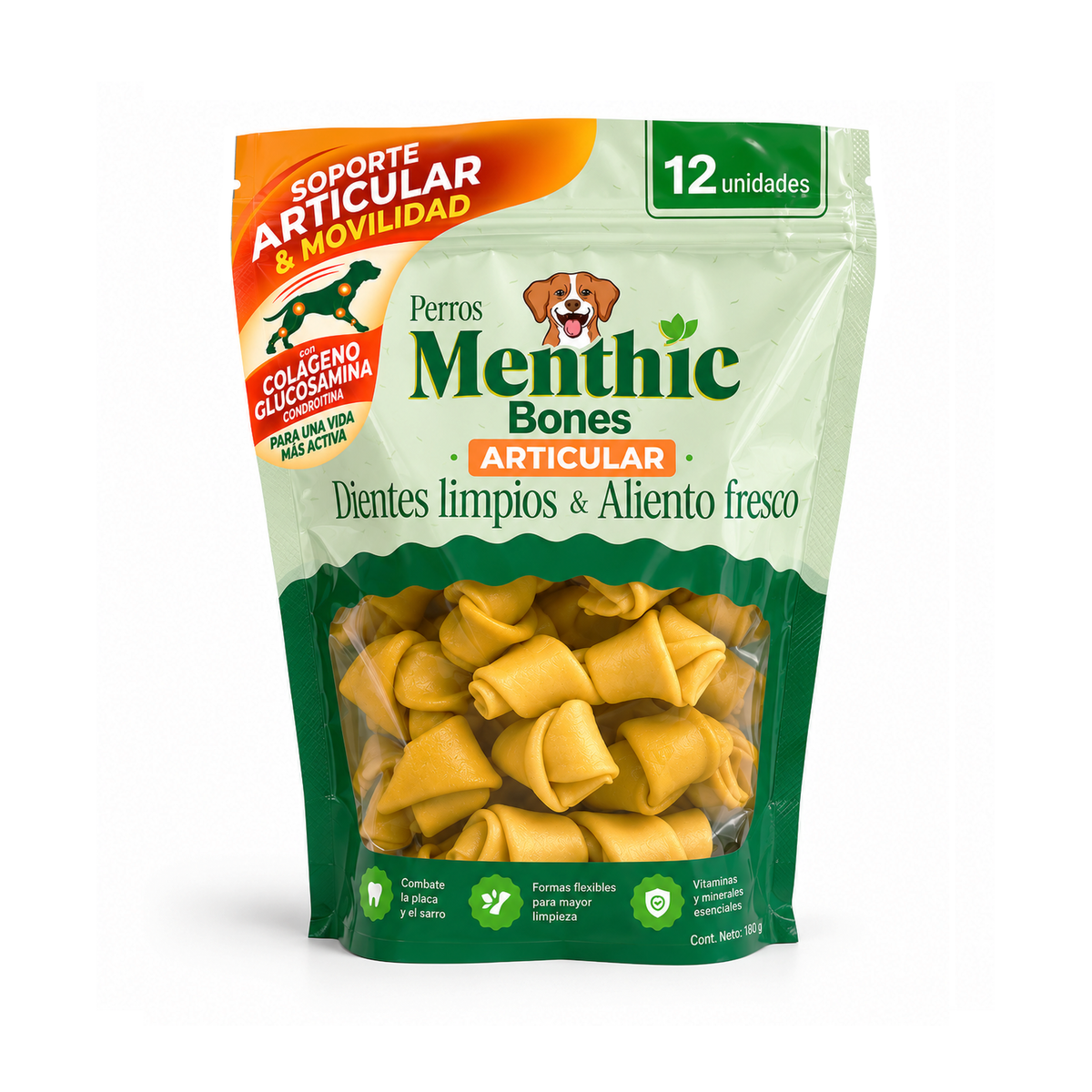 Snack Menthic Bones Articular x 12 Unidades - 240 gr