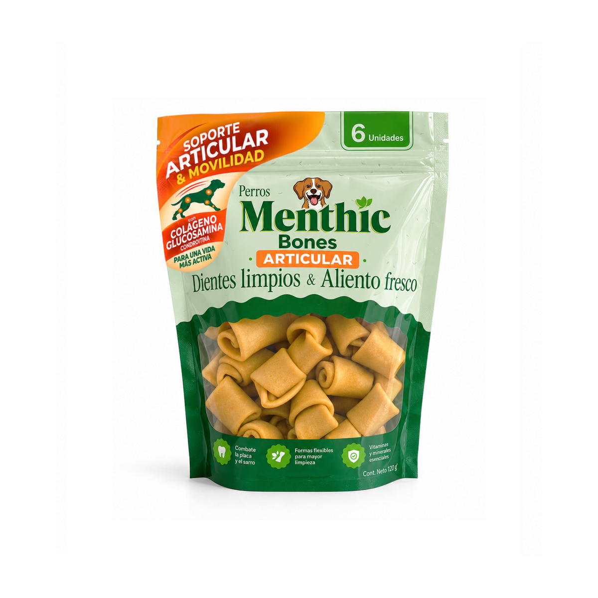Snack Menthic Bones Articular x 6 Unidades - 120 gr