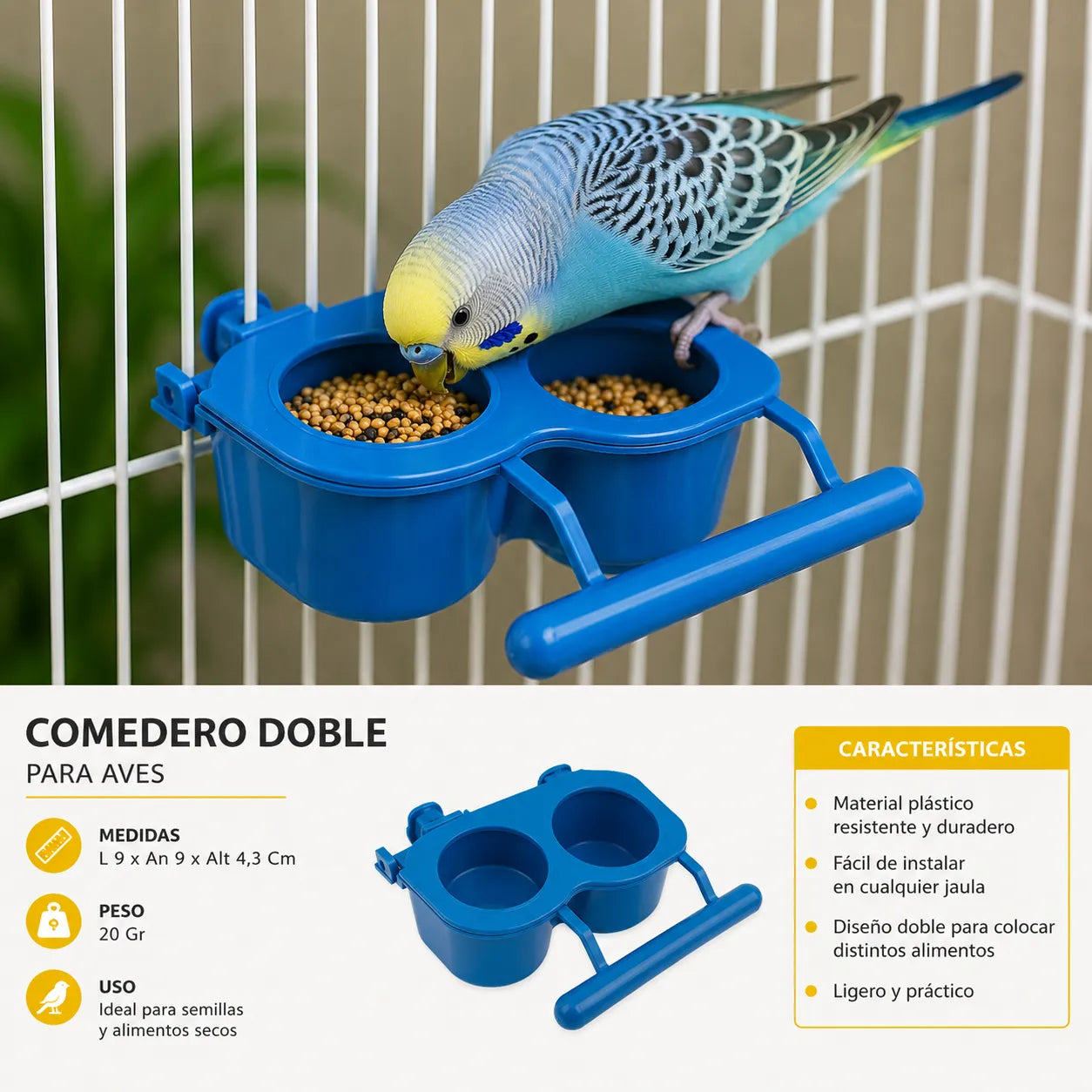 COMEDERO DOBLE PLASTICO X12UND