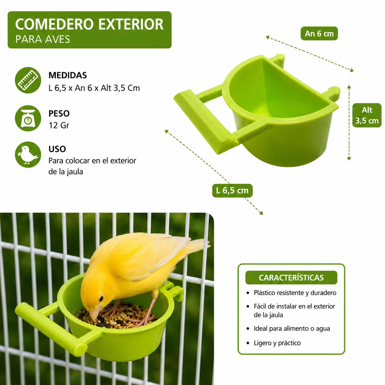 COMEDERO MEDIA LUNA CON PARAL X12UND