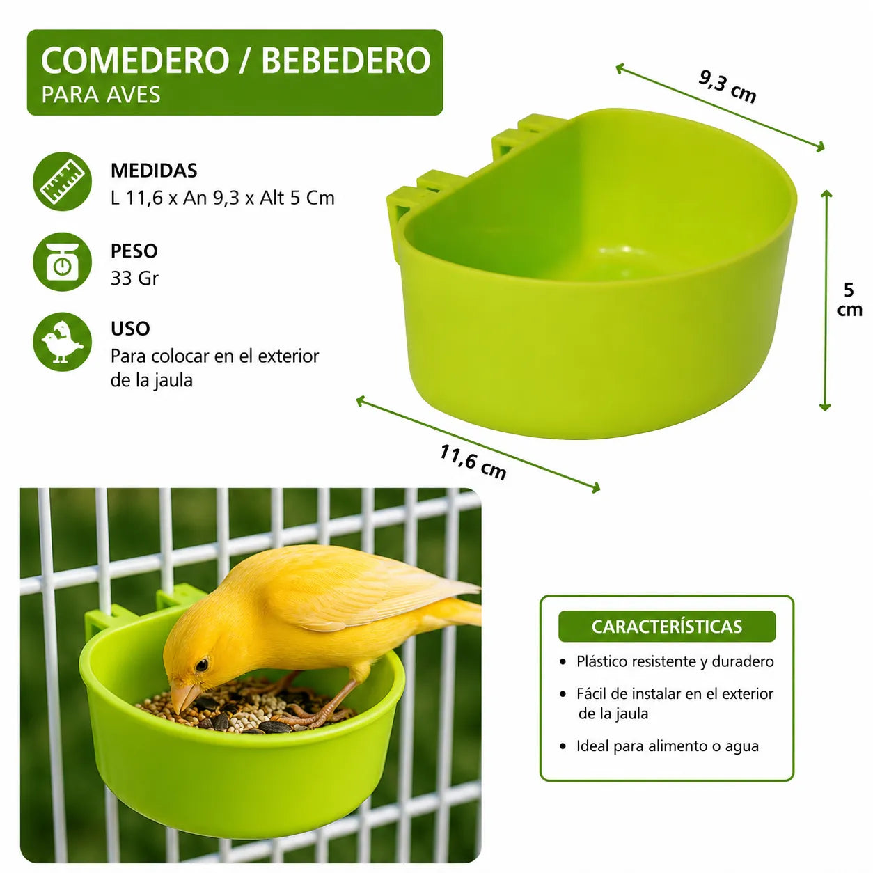 COMEDERO MEDIA LUNA GRANDE LORO X12UND