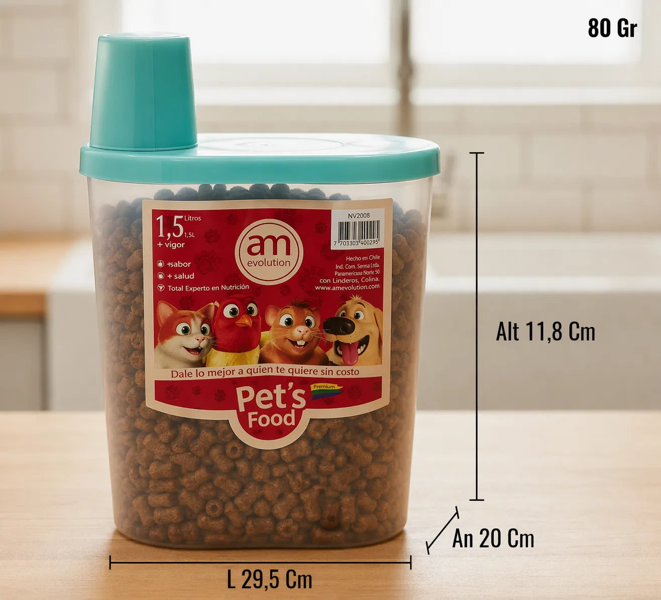 CONTENEDOR DE ALIMENTO Y DOSIFICADOR